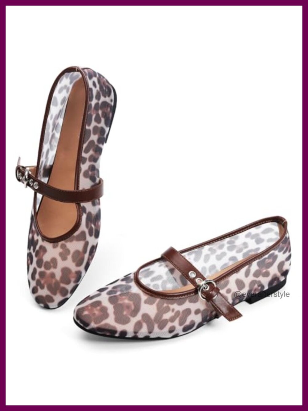 Women's Mesh Ballet Flats Pointed Toe Slip On Buckle Casual Shoes
